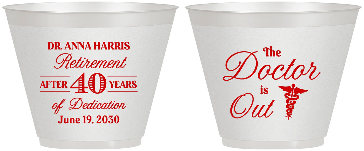 Custom Retirement 9 oz Wine Frosted Cups - Doctor | 150017