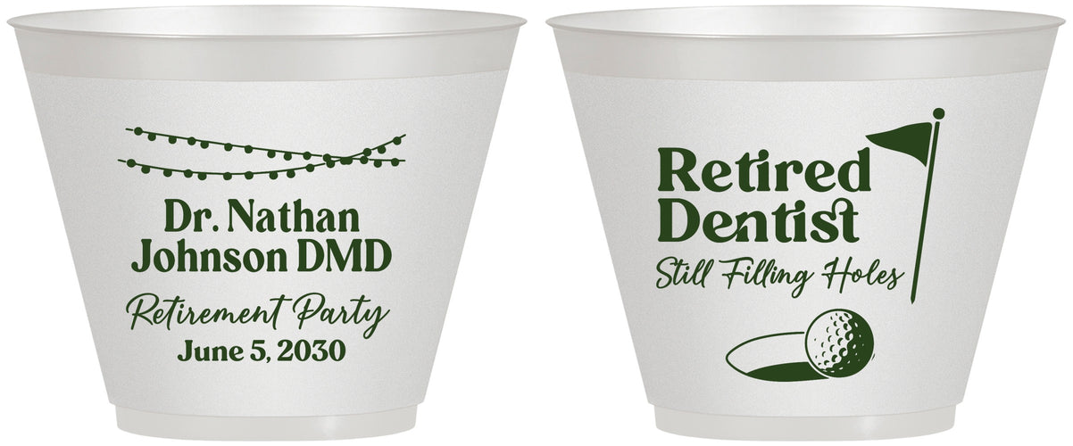 Custom Retirement 9 oz Wine Frosted Cups - Dentist | 150019