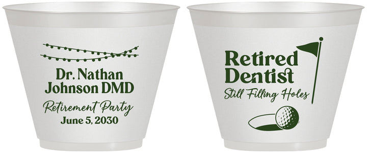 Custom Retirement 9 oz Wine Frosted Cups - Dentist | 150019