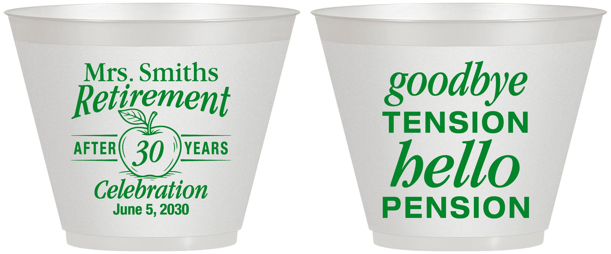 Custom Retirement 9 oz Wine Frosted Cups - Teacher | 150020