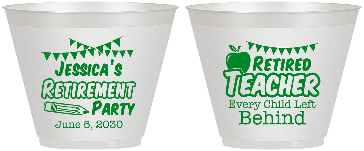 Custom Retirement 9 oz Wine Frosted Cups - Teacher | 150021