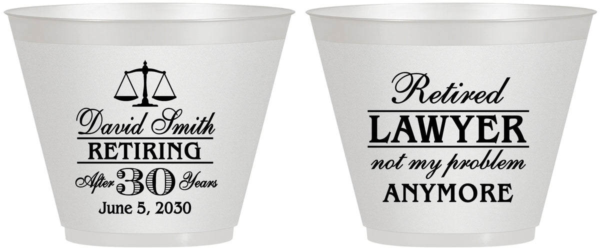 Custom Retirement 9 oz Wine Frosted Cups - Lawyer | 150025