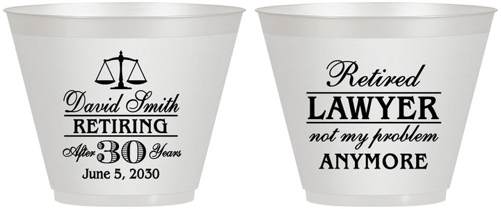 Custom Retirement 9 oz Wine Frosted Cups - Lawyer | 150025