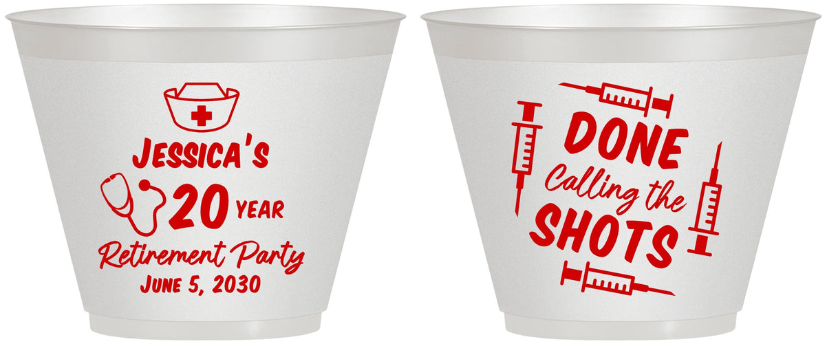 Custom Retirement 9 oz Wine Frosted Cups - Nurse | 150026
