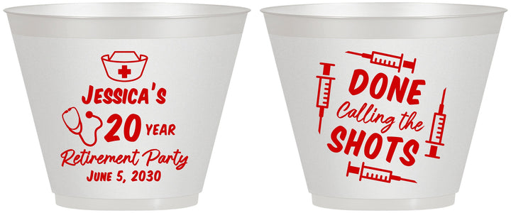 Custom Retirement 9 oz Wine Frosted Cups - Nurse | 150026
