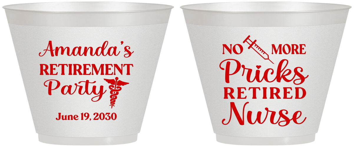 Custom Retirement 9 oz Wine Frosted Cups - Nurse | 150027