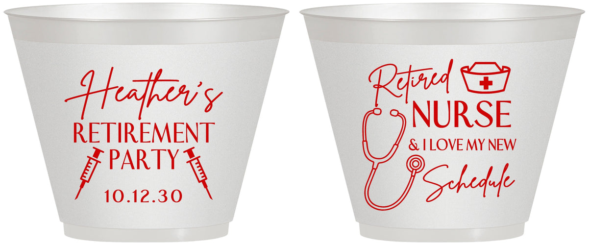 Custom Retirement 9 oz Wine Frosted Cups - Nurse | 150028