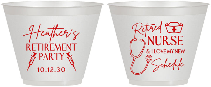 Custom Retirement 9 oz Wine Frosted Cups - Nurse | 150028