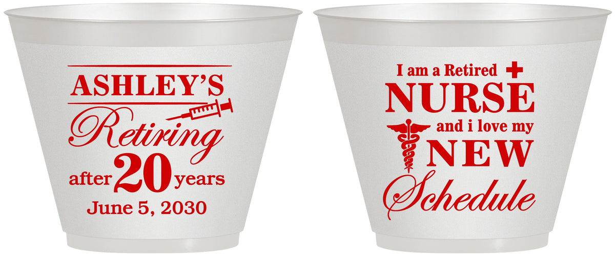 Custom Retirement 9 oz Wine Frosted Cups - Nurse | 150029
