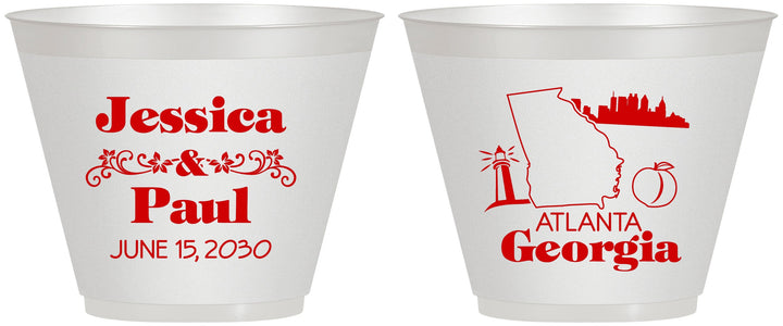 Custom Wedding 9 oz Wine Frosted Cups - Georgia | 159