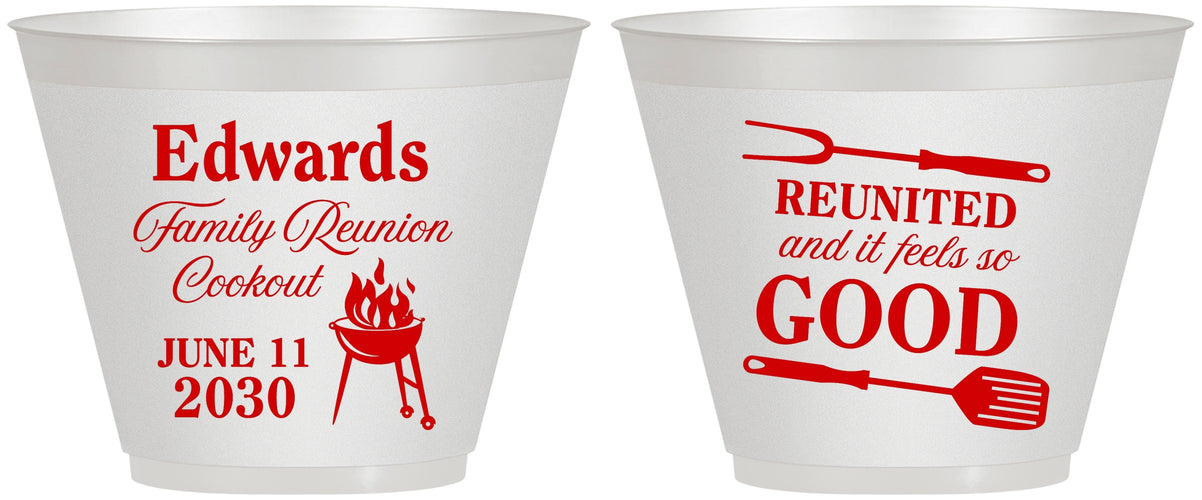 Custom Family Reunion 9 oz Wine Frosted Cups - Bbq Reunited | 160001