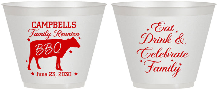 Custom Family Reunion 9 oz Wine Frosted Cups - Bbq Eat Drink | 160004