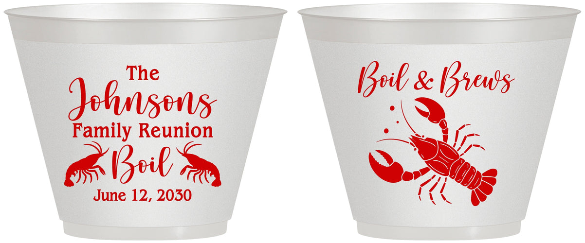 Custom Family Reunion 9 oz Wine Frosted Cups - Crawfish Boil | 160005