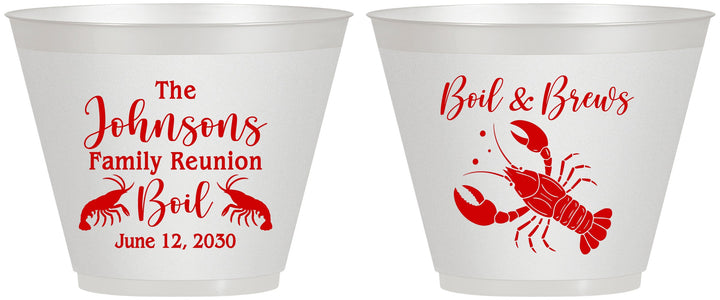 Custom Family Reunion 9 oz Wine Frosted Cups - Crawfish Boil | 160005