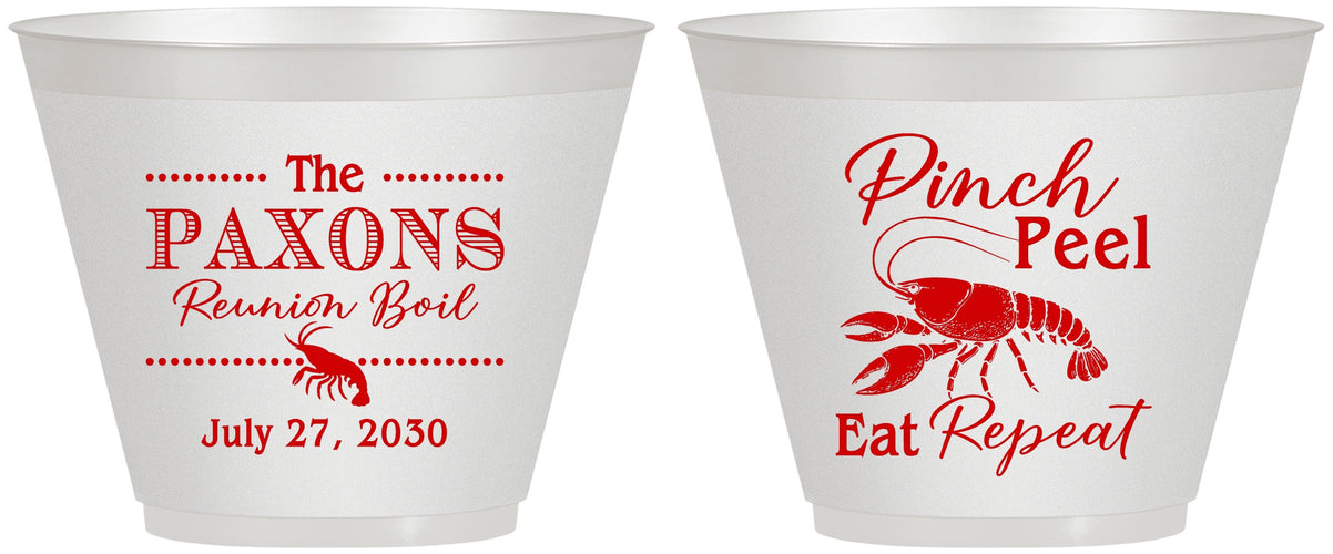 Custom Family Reunion 9 oz Wine Frosted Cups - Crawfish Boil | 160006