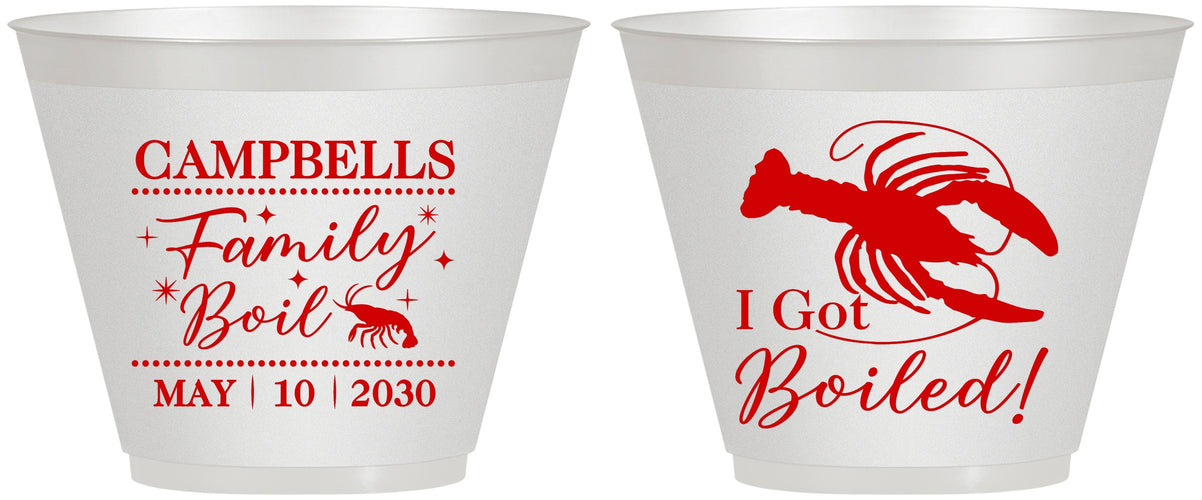 Custom Family Reunion 9 oz Wine Frosted Cups - Crawfish Boil | 160008