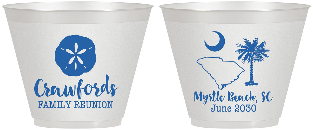 Custom Family Reunion 9 oz Wine Frosted Cups - South Carolina | 160018