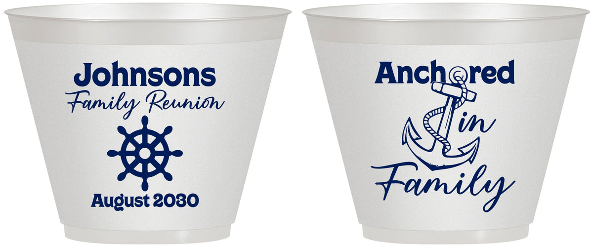 Custom Family Reunion 9 oz Wine Frosted Cups - Cruise Nautical | 160020