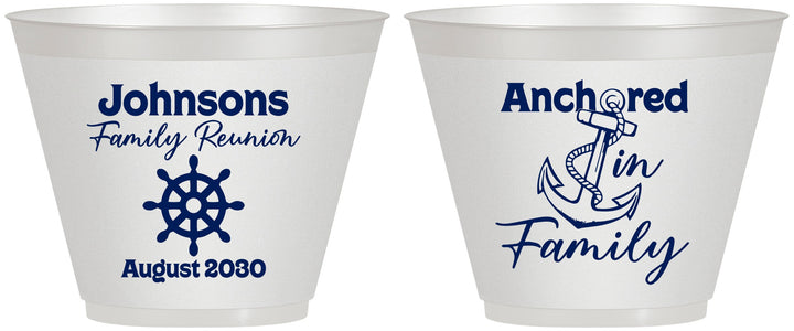 Custom Family Reunion 9 oz Wine Frosted Cups - Cruise Nautical | 160020