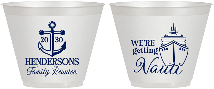 Custom Family Reunion 9 oz Wine Frosted Cups - Cruise Nautical | 160021