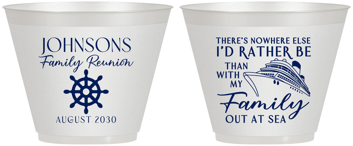 Custom Family Reunion 9 oz Wine Frosted Cups - Cruise Nautical | 160024