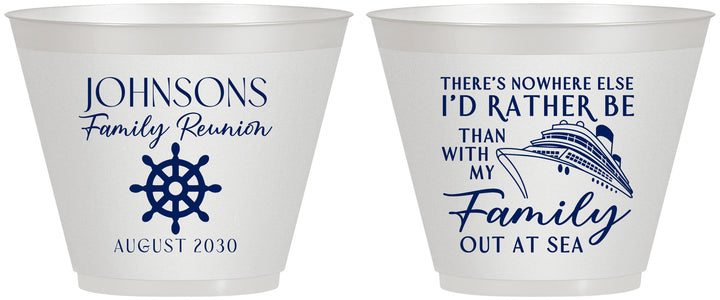 Custom Family Reunion 9 oz Wine Frosted Cups - Cruise Nautical | 160024
