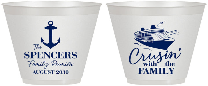 Custom Family Reunion 9 oz Wine Frosted Cups - Cruise Crusin | 160026