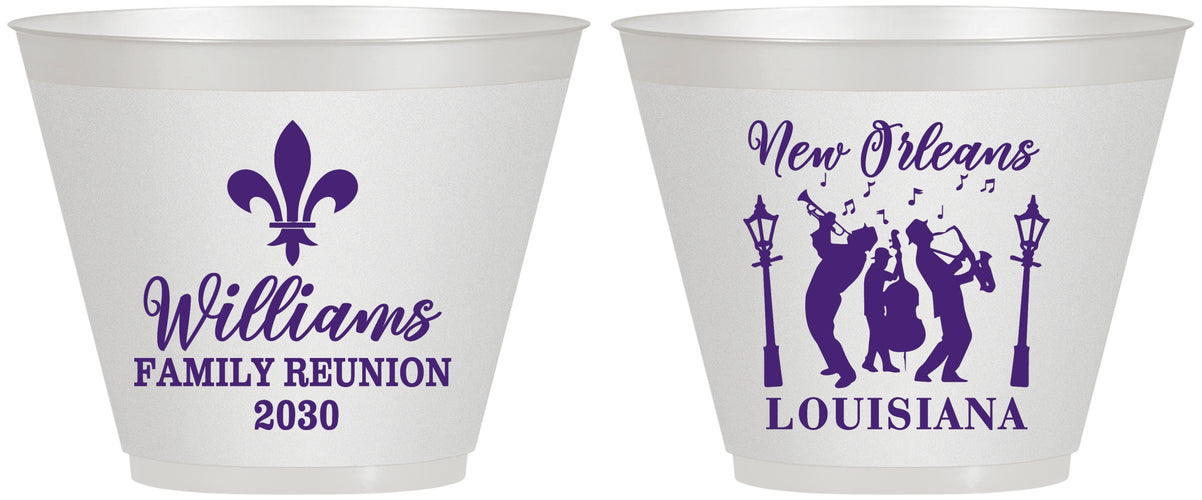 Custom Family Reunion 9 oz Wine Frosted Cups - New Orleans | 160030