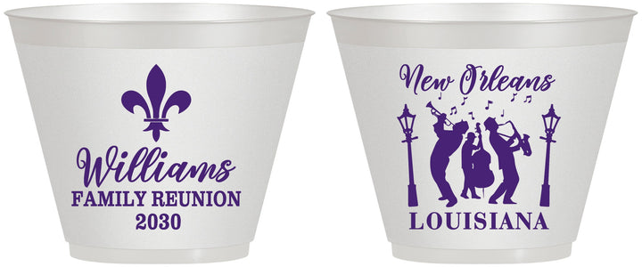 Custom Family Reunion 9 oz Wine Frosted Cups - New Orleans | 160030