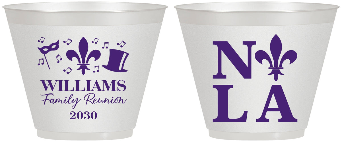 Custom Family Reunion 9 oz Wine Frosted Cups - New Orleans | 160031