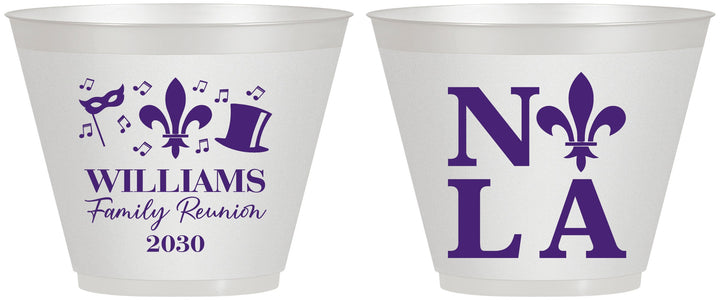 Custom Family Reunion 9 oz Wine Frosted Cups - New Orleans | 160031