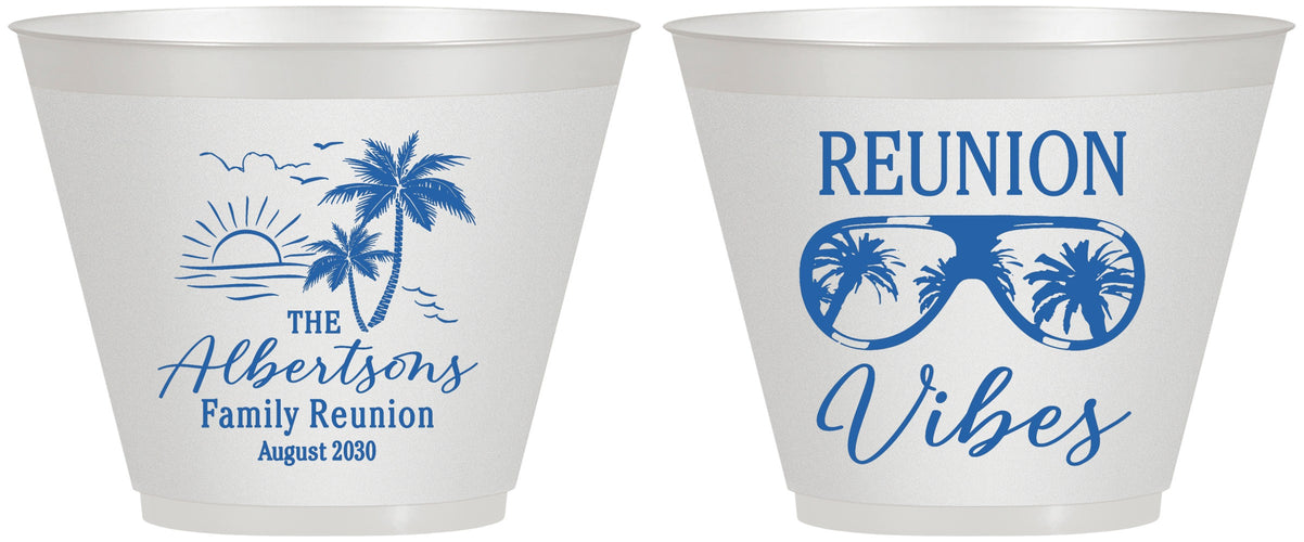 Custom Family Reunion 9 oz Wine Frosted Cups - Beach | 160034