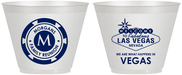 Custom Family Reunion 9 oz Wine Frosted Cups - Las Vegas | 160037