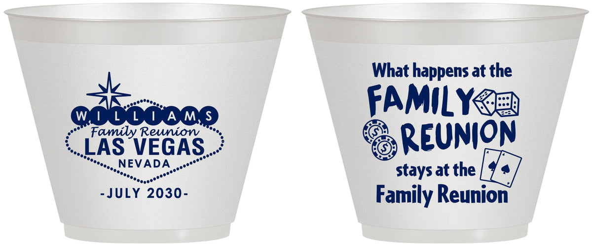 Custom Family Reunion 9 oz Wine Frosted Cups - Las Vegas | 160038