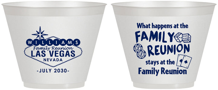 Custom Family Reunion 9 oz Wine Frosted Cups - Las Vegas | 160038