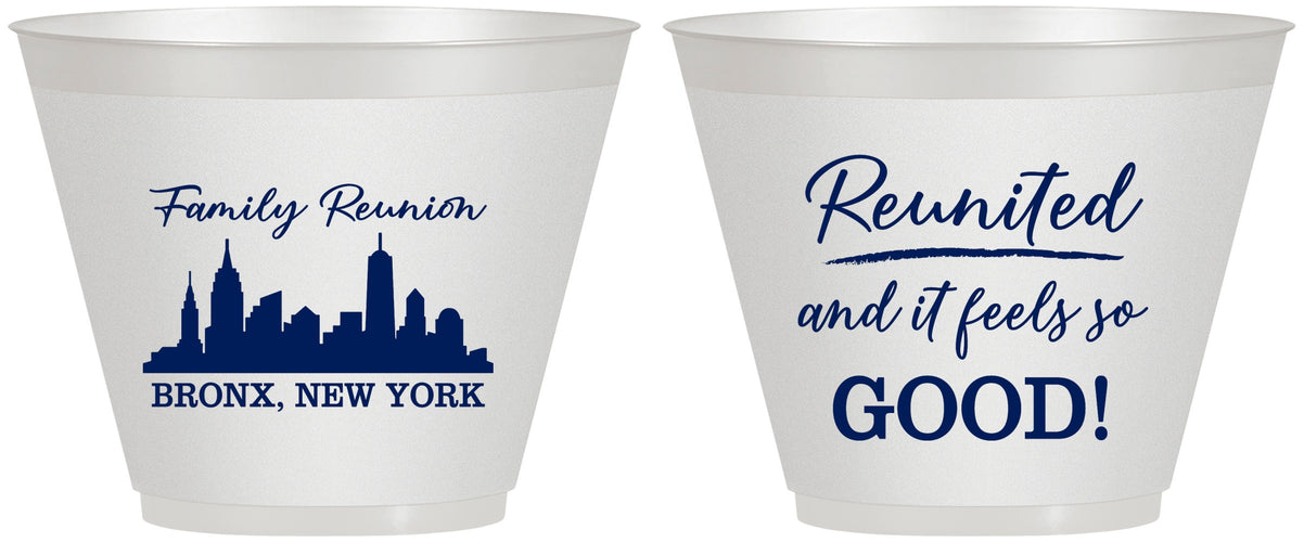 Custom Family Reunion 9 oz Wine Frosted Cups - New York | 160039