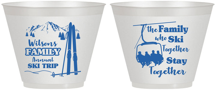 Custom Family Reunion 9 oz Wine Frosted Cups - Ski Trip | 160040