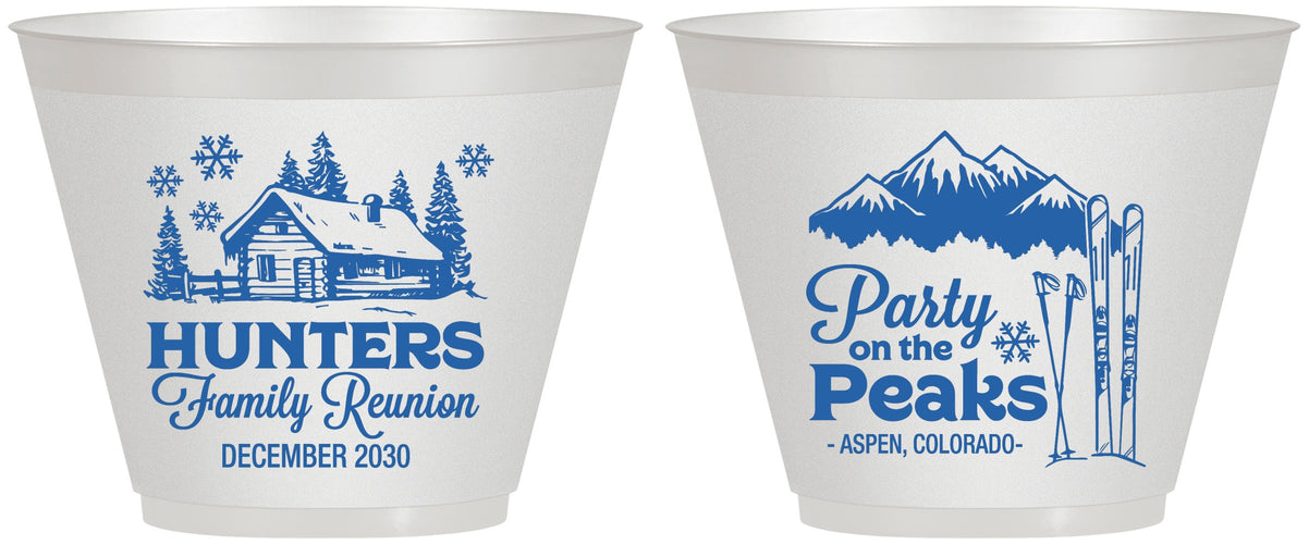 Custom Family Reunion 9 oz Wine Frosted Cups - Ski Trip | 160042