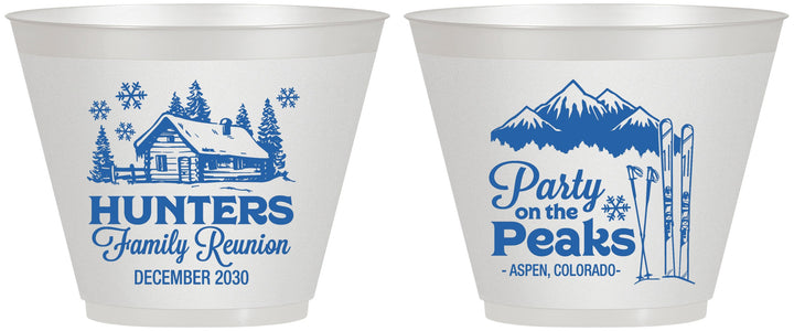 Custom Family Reunion 9 oz Wine Frosted Cups - Ski Trip | 160042
