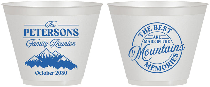 Custom Family Reunion 9 oz Wine Frosted Cups - Mountains | 160043