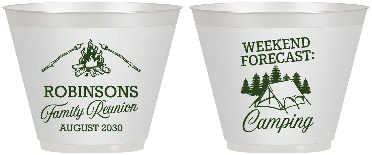 Custom Family Reunion 9 oz Wine Frosted Cups - Camping | 160044