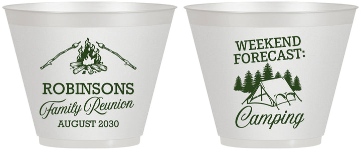 Custom Family Reunion 9 oz Wine Frosted Cups - Camping | 160044