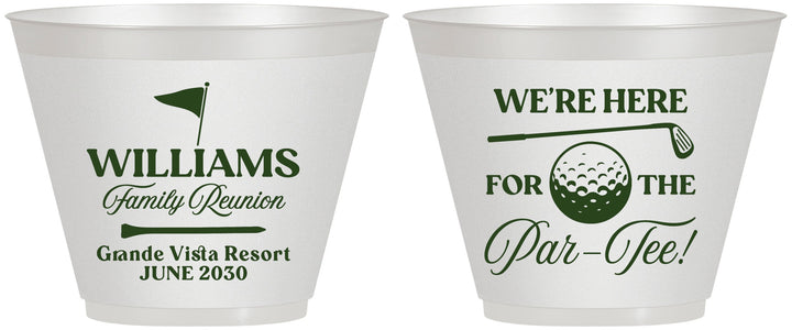 Custom Family Reunion 9 oz Wine Frosted Cups - Golf | 160047
