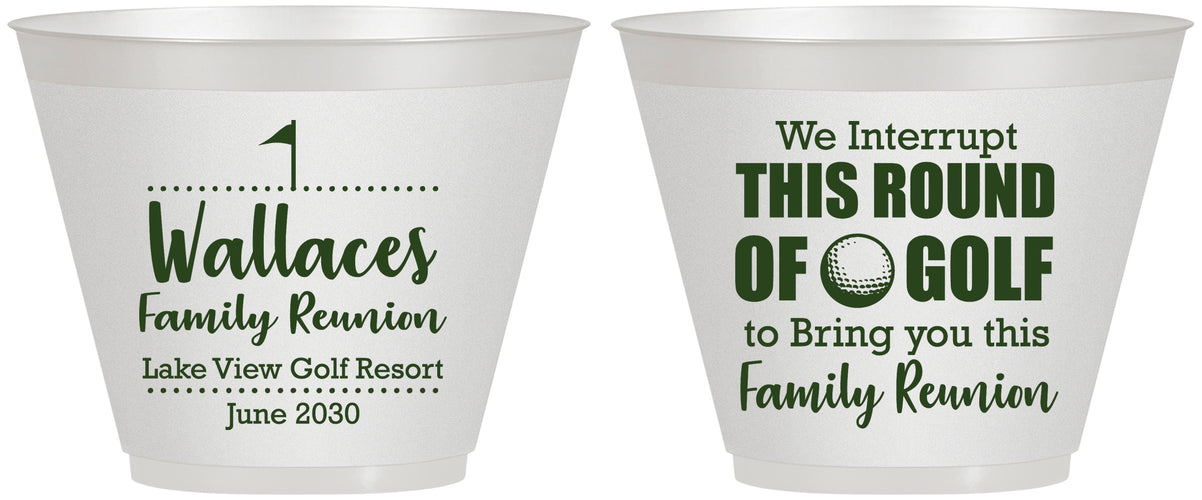 Custom Family Reunion 9 oz Wine Frosted Cups - Golf | 160048