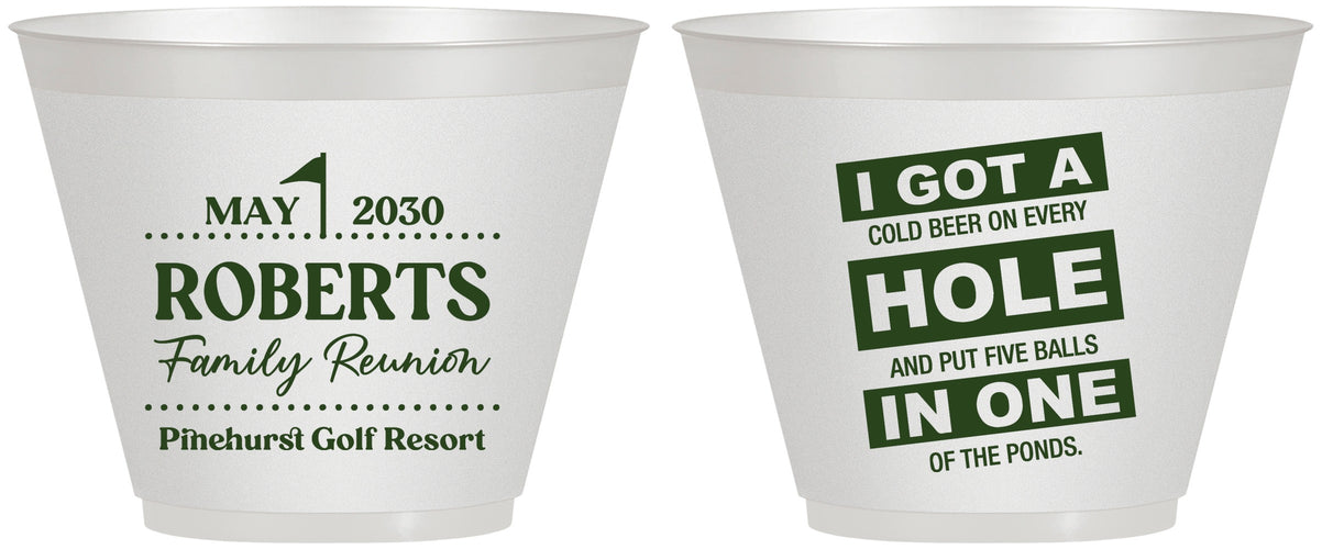 Custom Family Reunion 9 oz Wine Frosted Cups - Golf | 160049