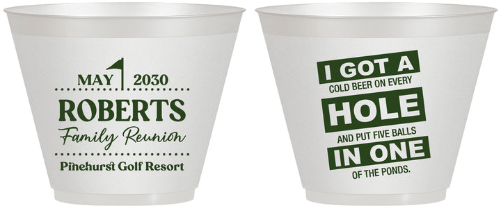 Custom Family Reunion 9 oz Wine Frosted Cups - Golf | 160049