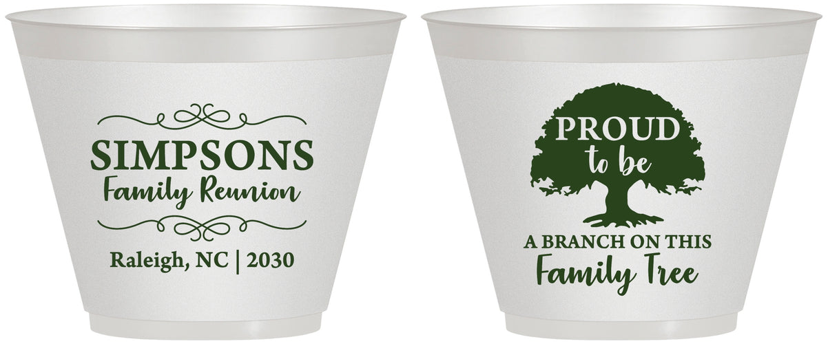 Custom Family Reunion 9 oz Wine Frosted Cups - Family Tree | 160050