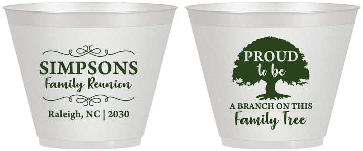 Custom Family Reunion 9 oz Wine Frosted Cups - Family Tree | 160050