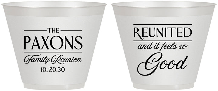 Custom Family Reunion 9 oz Wine Frosted Cups - Reunited Feels So Good | 160052