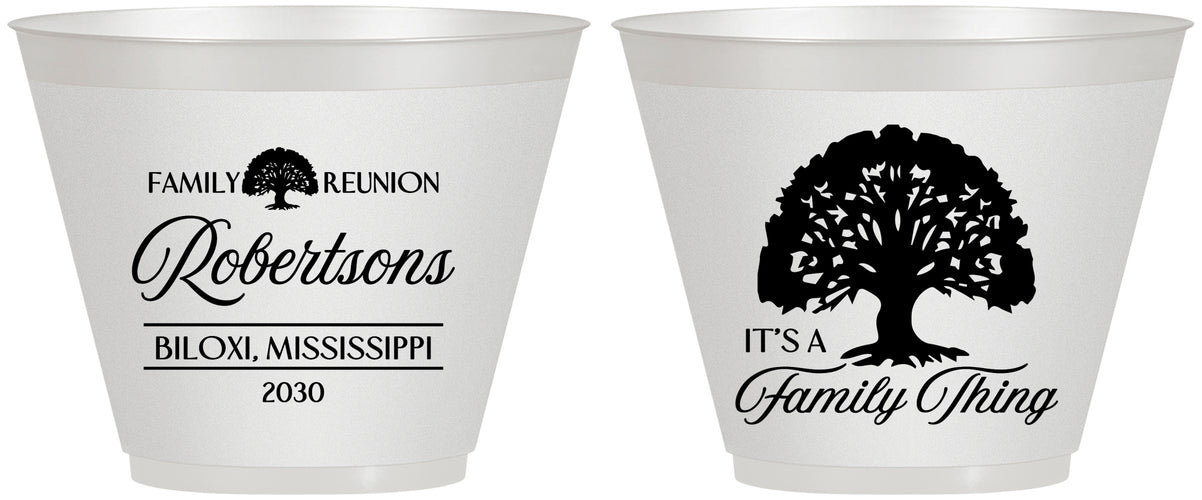 Custom Family Reunion 9 oz Wine Frosted Cups - Tree Family Thing | 160054